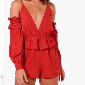 Pants - Brand new never worn red romper Pants - Brand new never worn red romper